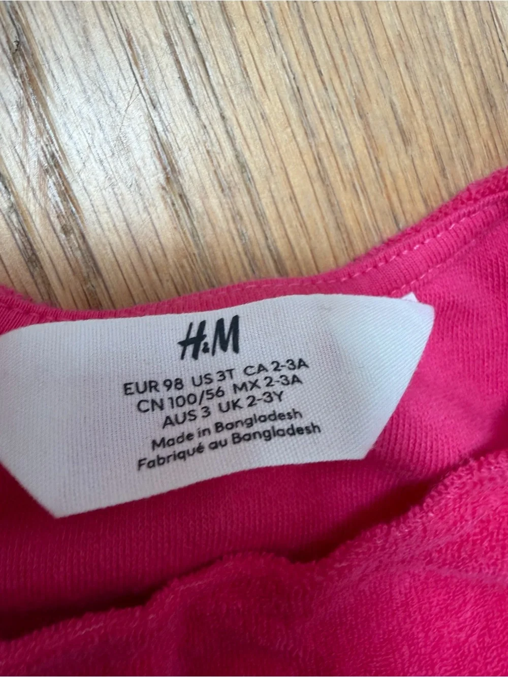 H&M Girls Two-Piece Matching Set in Bright Pink